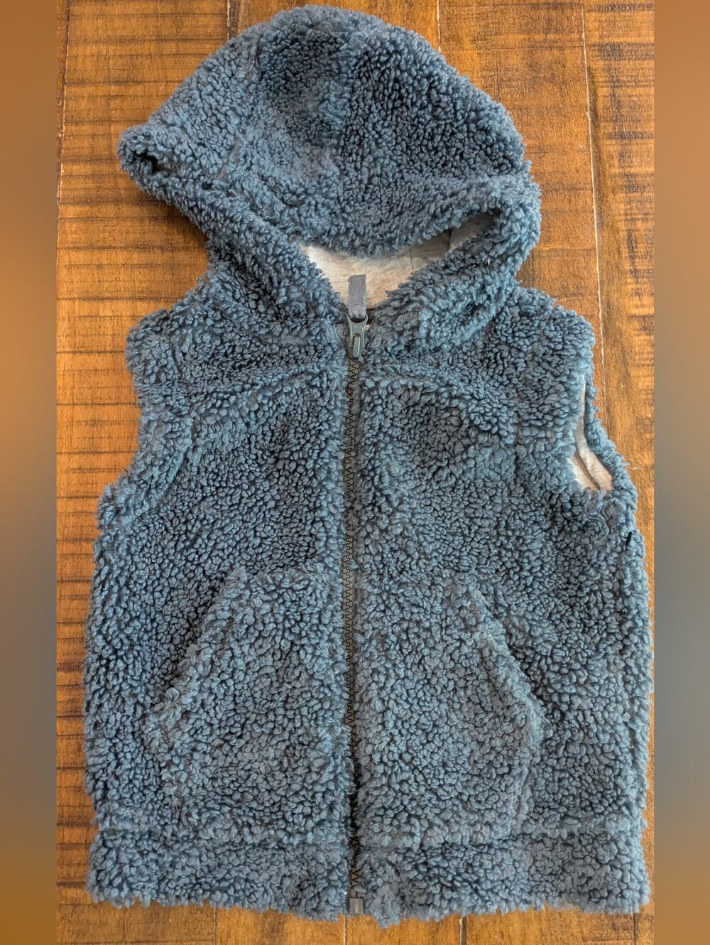 Next Zip Up Faux Fur Blue Vest 2-3yrs NWOT